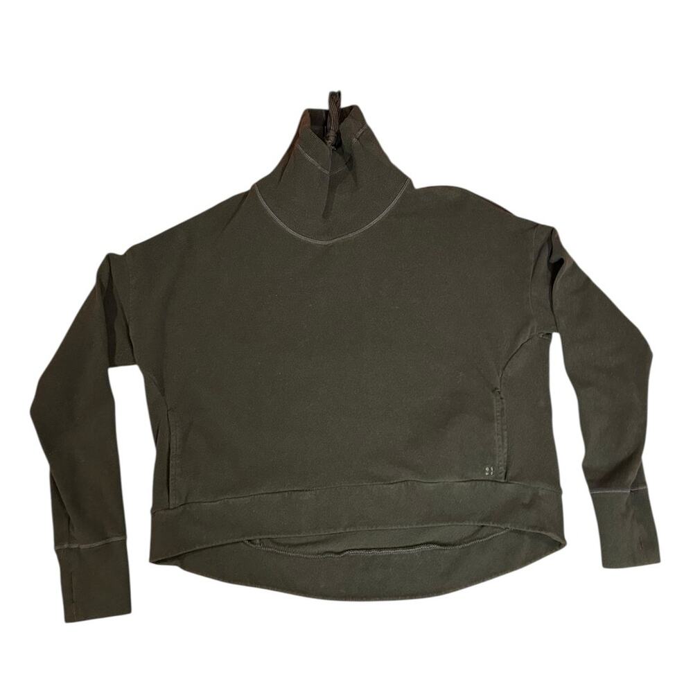 SWEATY BETTY Olive Green Harmonise Long Sleeve Luxe Sweatshirt Women's Size XL - Picture 2 of 11
